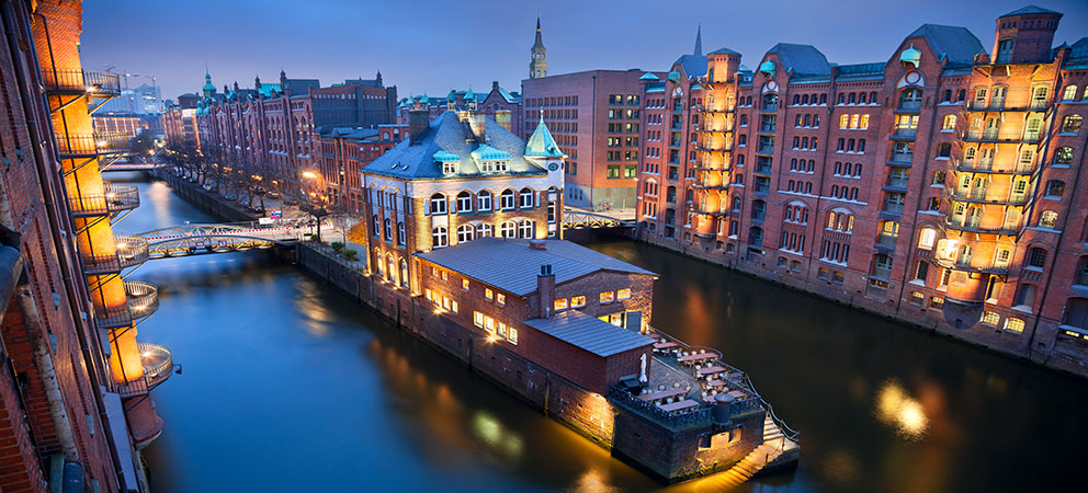 Speicherstadt de noche